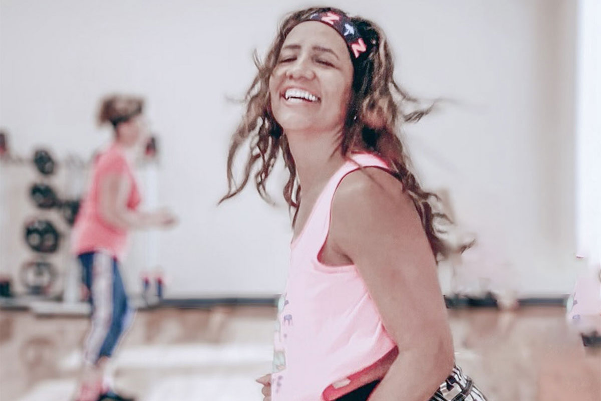 Girl smiling and dancing